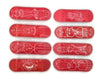 elevate series white on red graphic fingerboard deck