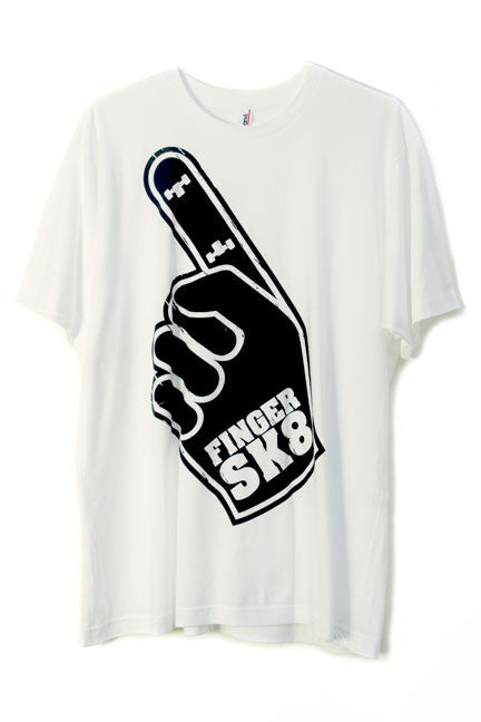 white fingersk8 logo fingersk8 tee-shirt